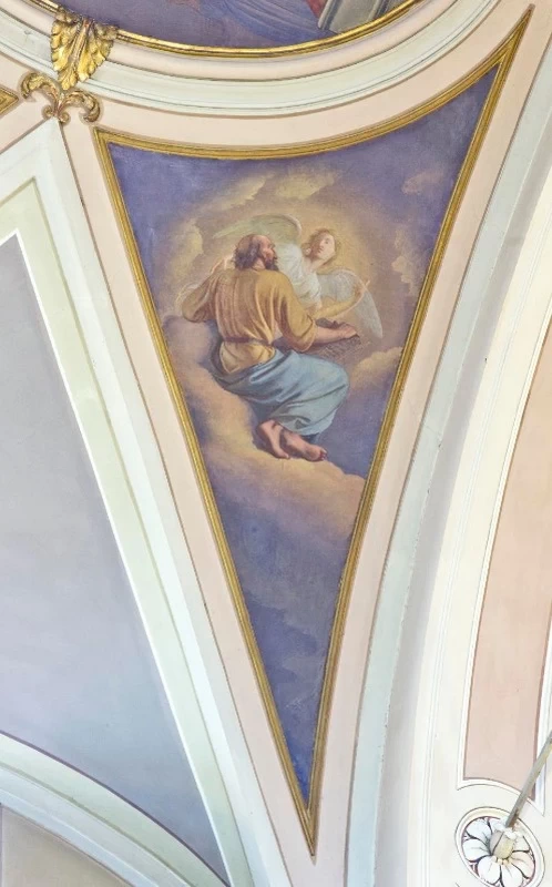 San Matteo evangelista - affresco, chiesa della Trasfigurazione di N.S.G.C., Breno (BS)